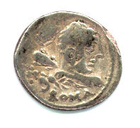 Hercules on Roman Republican denarius