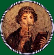 Poetess Sappho on Hellenistic Roman fresco